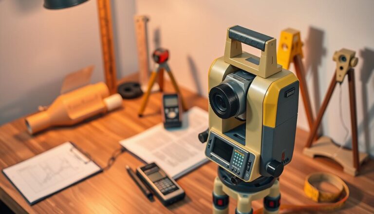 What equipment does a land surveyor use
